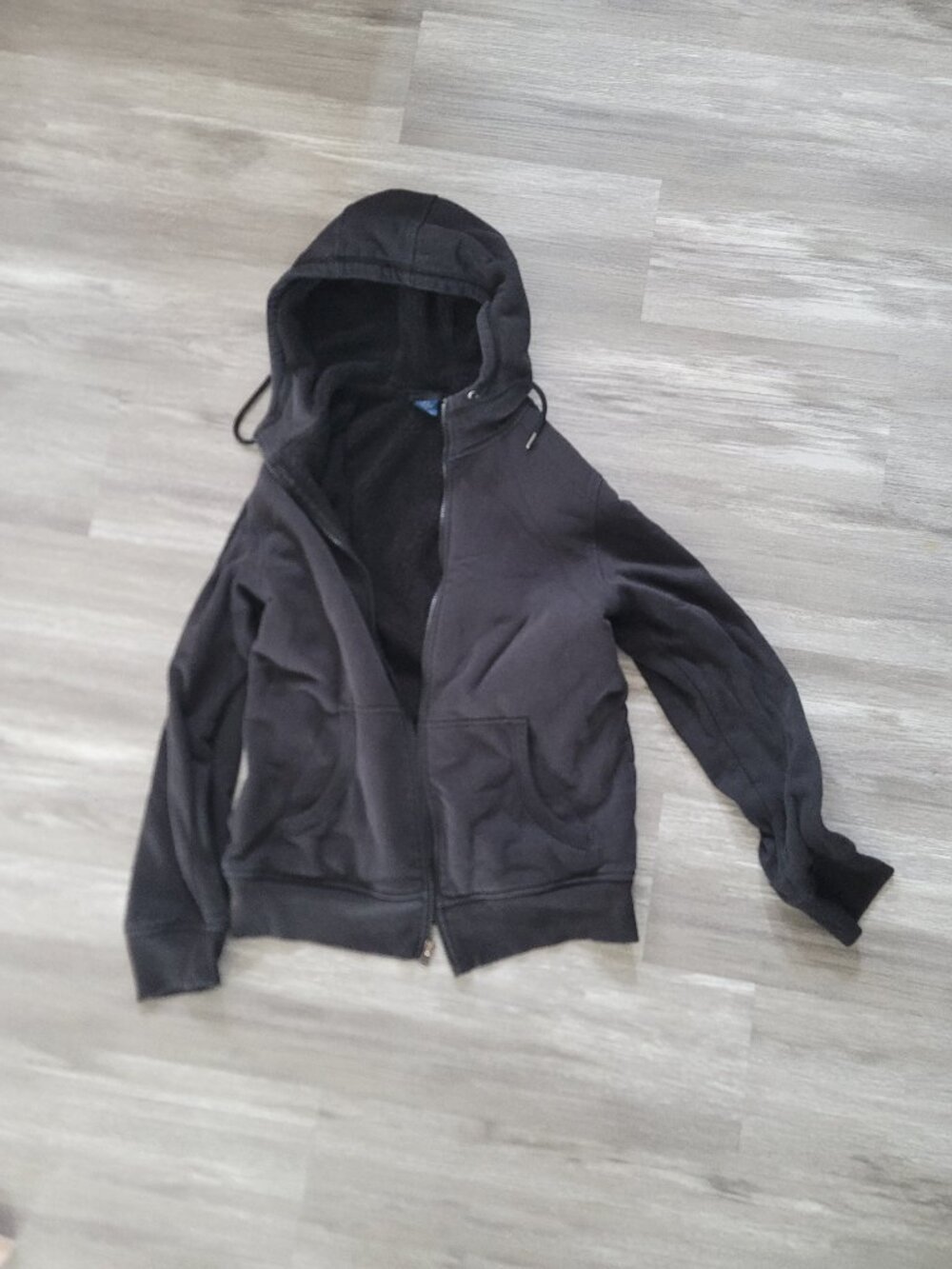 Mens George black full zip hooded sweatshirt - size S